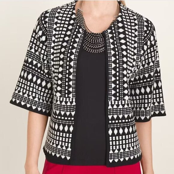 Chico's Convertible Faux-Fur Collar Cardigan - sz L - Picture 4 of 6